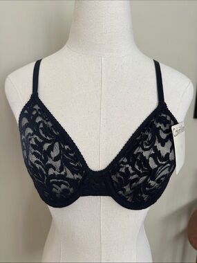 Calvin Klein Black Floral Lace Underwire Bra